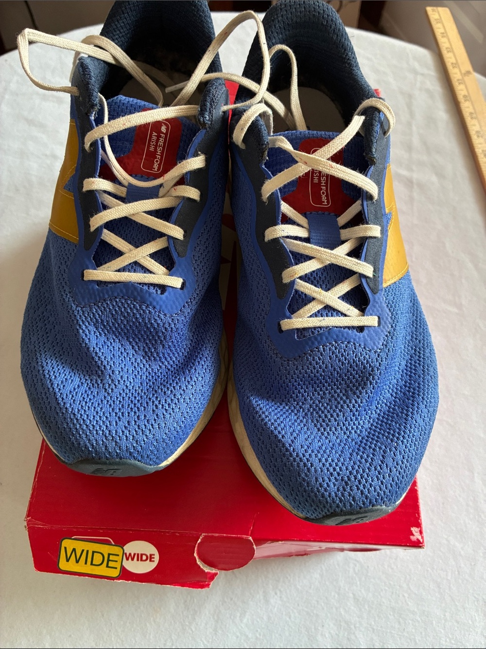 New Balance Blue and Yellow Men's Running Sneakers Size 7.5 4E